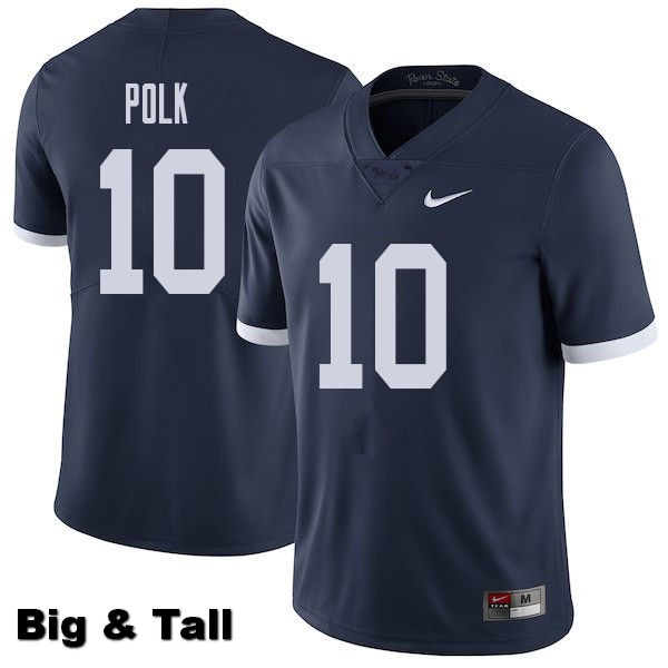 NCAA Nike Men's Penn State Nittany Lions Brandon Polk #10 College Football Authentic Throwback Big & Tall Navy Stitched Jersey PLO1398MI